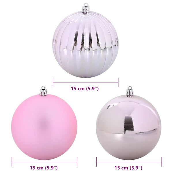 Weihnachtskugeln XL Rosa 9er Set