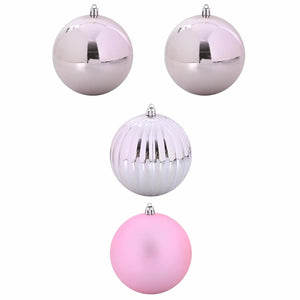XXL Rosa Weihnachtskugeln 4er Set
