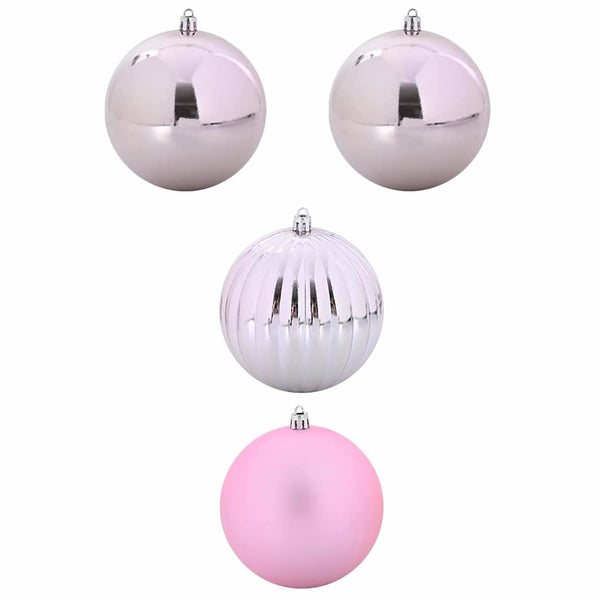 XXL Rosa Weihnachtskugeln 4er Set