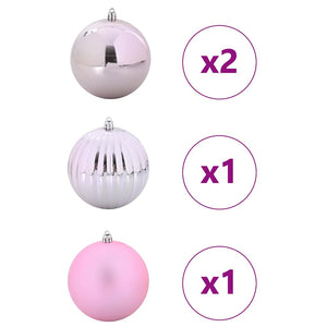 XXL Rosa Weihnachtskugeln 4er Set