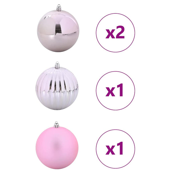 XXL Rosa Weihnachtskugeln 4er Set