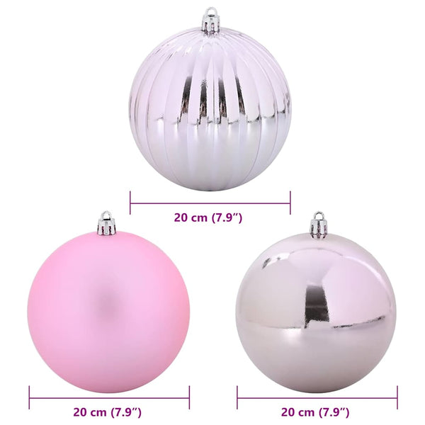 XXL Rosa Weihnachtskugeln 4er Set