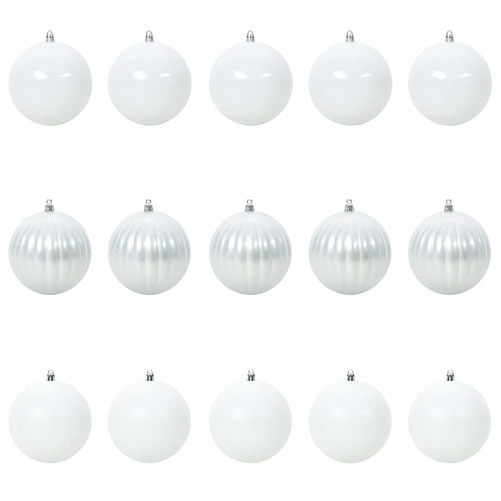 Weihnachtsbaumkugel Set Weiß 15-teilig