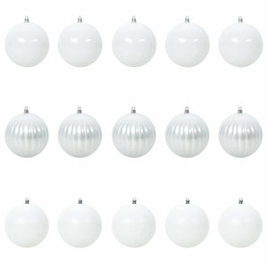 Weihnachtsbaumkugel Set Weiß 15-teilig