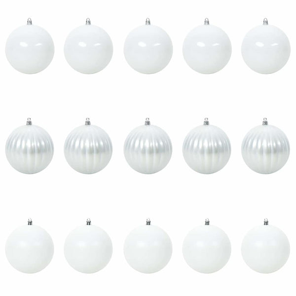 Weihnachtsbaumkugel Set Weiß 15-teilig