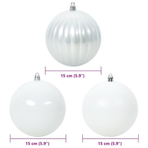 Weihnachtsbaumkugel Set Weiß 9-teilig