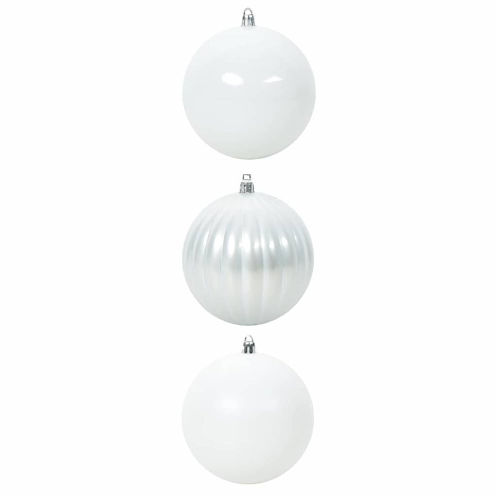 XXL Weihnachtsbaumkugel Set Weiß 3-teilig