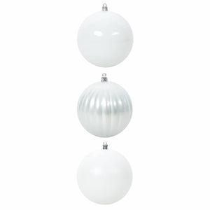 XXL Weihnachtsbaumkugel Set Weiß 3-teilig