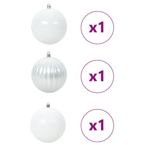 XXL Weihnachtsbaumkugel Set Weiß 3-teilig
