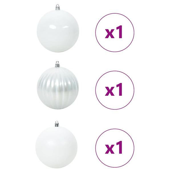 XXL Weihnachtsbaumkugel Set Weiß 3-teilig