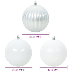 XXL Weihnachtsbaumkugel Set Weiß 3-teilig
