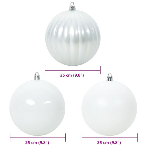 XXL Weihnachtsbaumkugel Set Weiß 3-teilig