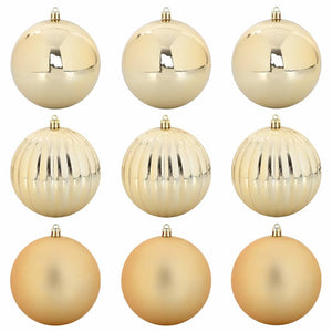 Goldene Weihnachtskugeln XL, 9er-Set