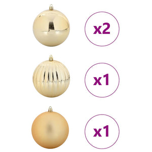XXL Goldene Weihnachtskugeln - 4er Set