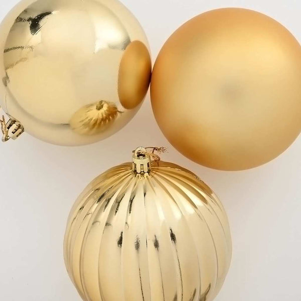 XXL Weihnachtsbaumkugeln Gold, 3er Set