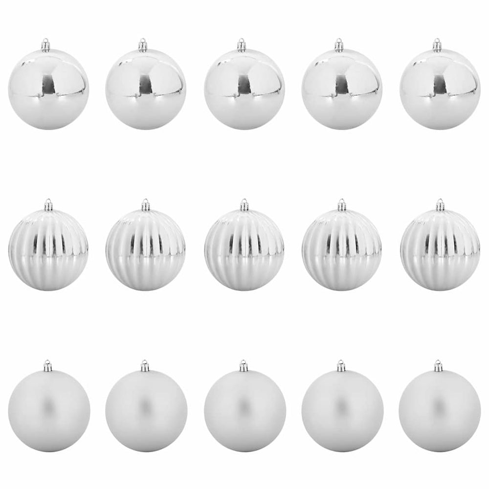 Weihnachtsbaumkugel Set Silber 15-teilig