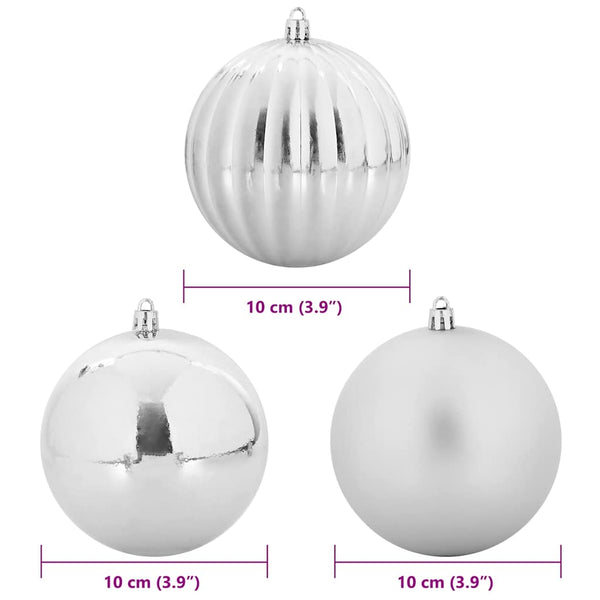 Weihnachtsbaumkugel Set Silber 15-teilig
