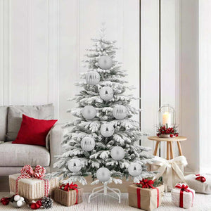 Weihnachtskugeln Silber XL, 9er Set