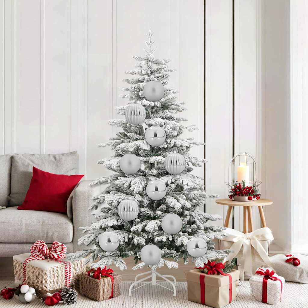 Weihnachtskugeln Silber XL, 9er Set