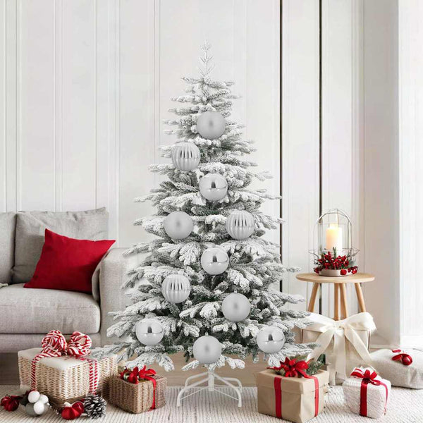 Weihnachtskugeln Silber XL, 9er Set