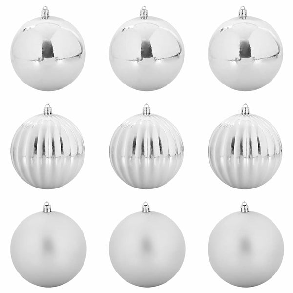 Weihnachtskugeln Silber XL, 9er Set