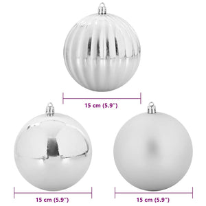 Weihnachtskugeln Silber XL, 9er Set