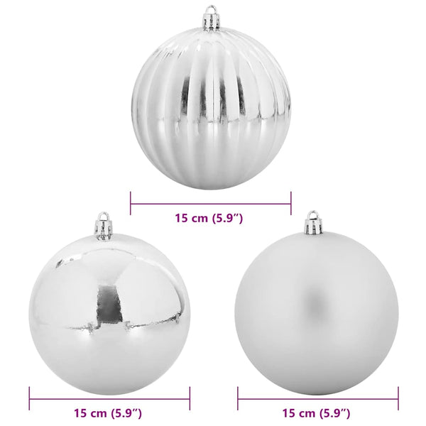 Weihnachtskugeln Silber XL, 9er Set