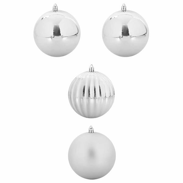 XXL Weihnachtsbaumkugeln Silber 4er Set