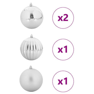 XXL Weihnachtsbaumkugeln Silber 4er Set