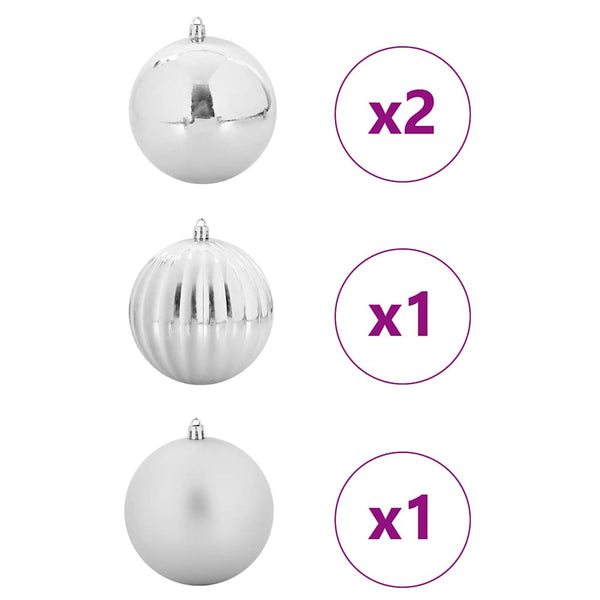 XXL Weihnachtsbaumkugeln Silber 4er Set