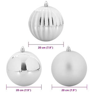 XXL Weihnachtsbaumkugeln Silber 4er Set