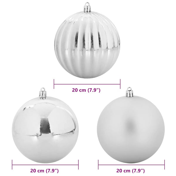 XXL Weihnachtsbaumkugeln Silber 4er Set
