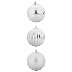XXL Weihnachtsbaumkugeln Silber 3er Set
