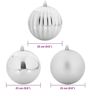 XXL Weihnachtsbaumkugeln Silber 3er Set