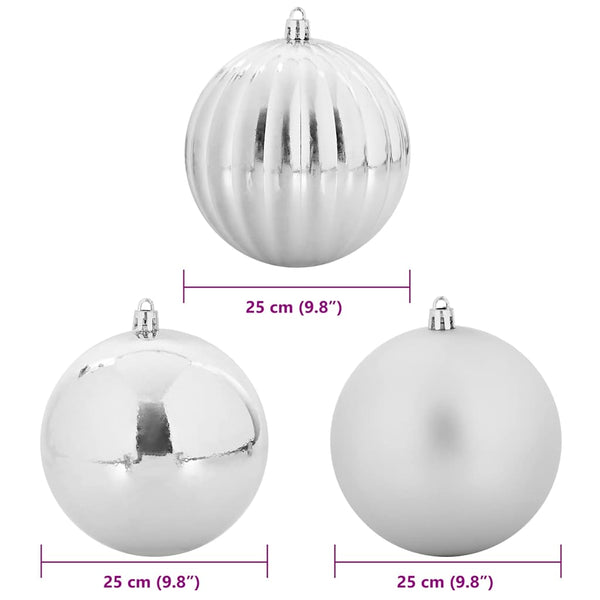 XXL Weihnachtsbaumkugeln Silber 3er Set