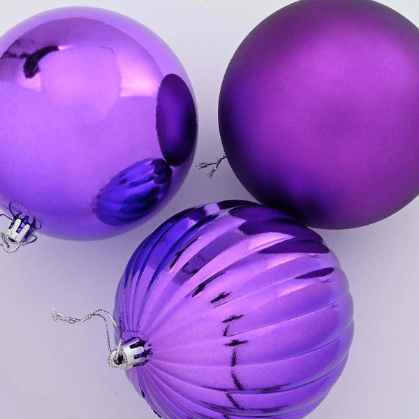 XL Weihnachtsbaumkugeln Set Lila 15-teilig