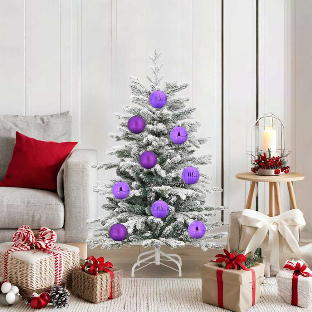 XL Weihnachtsbaumkugeln Set Lila 15-teilig
