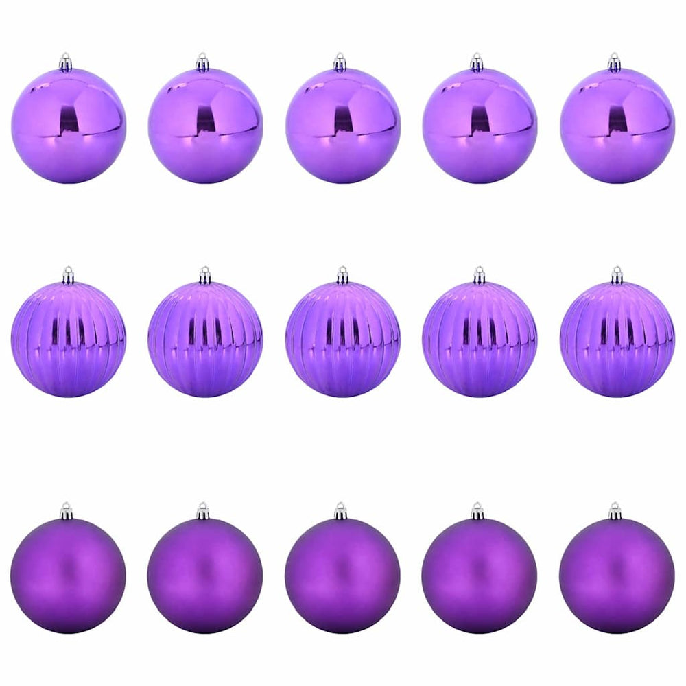 XL Weihnachtsbaumkugeln Set Lila 15-teilig