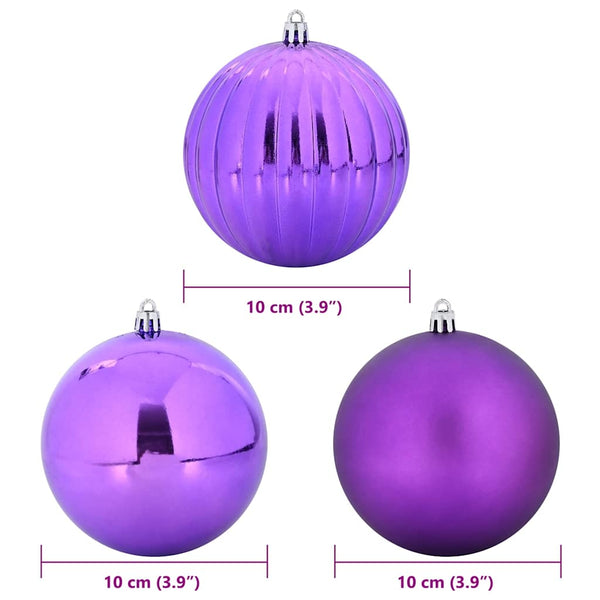 XL Weihnachtsbaumkugeln Set Lila 15-teilig