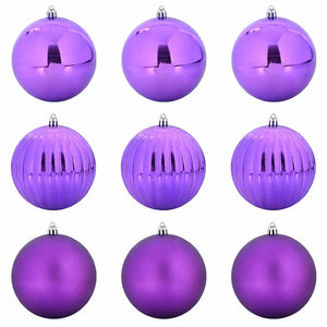 Lila Weihnachtskugeln XL, 9er Set