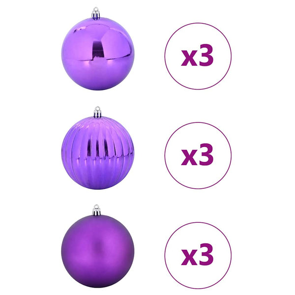 Lila Weihnachtskugeln XL, 9er Set