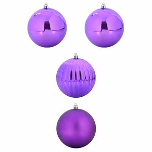 XXL Lila Weihnachtsbaumschmuck Set - 4-teilig