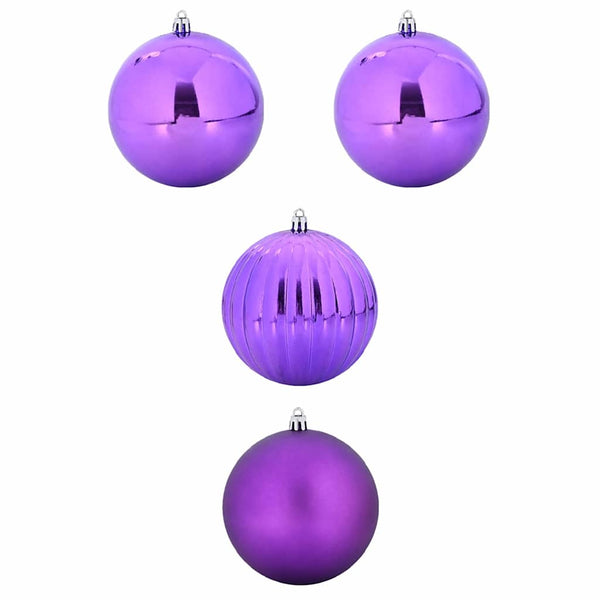 XXL Lila Weihnachtsbaumschmuck Set - 4-teilig