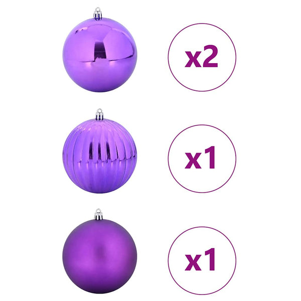 XXL Lila Weihnachtsbaumschmuck Set - 4-teilig