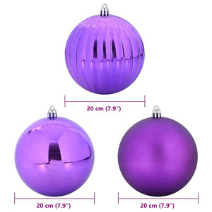 XXL Lila Weihnachtsbaumschmuck Set - 4-teilig