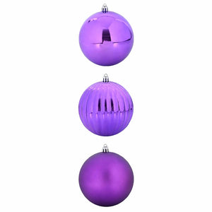 XXL Lila Weihnachtskugeln Set, 3 Stück
