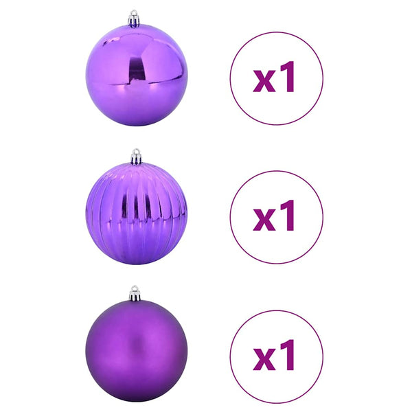 XXL Lila Weihnachtskugeln Set, 3 Stück