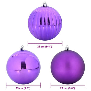 XXL Lila Weihnachtskugeln Set, 3 Stück