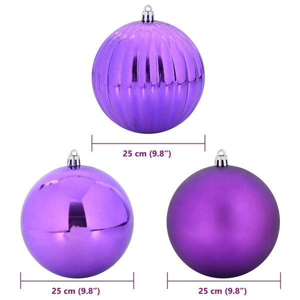 XXL Lila Weihnachtskugeln Set, 3 Stück