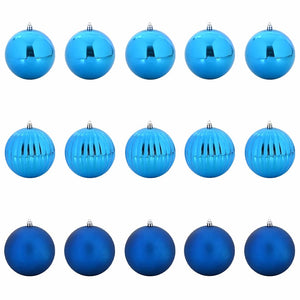 Weihnachtsbaumkugel Set Blau XL, 15-teilig